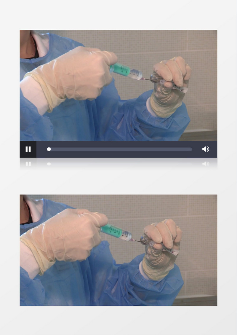 医生正在用注射器吸取药品实拍视频素材