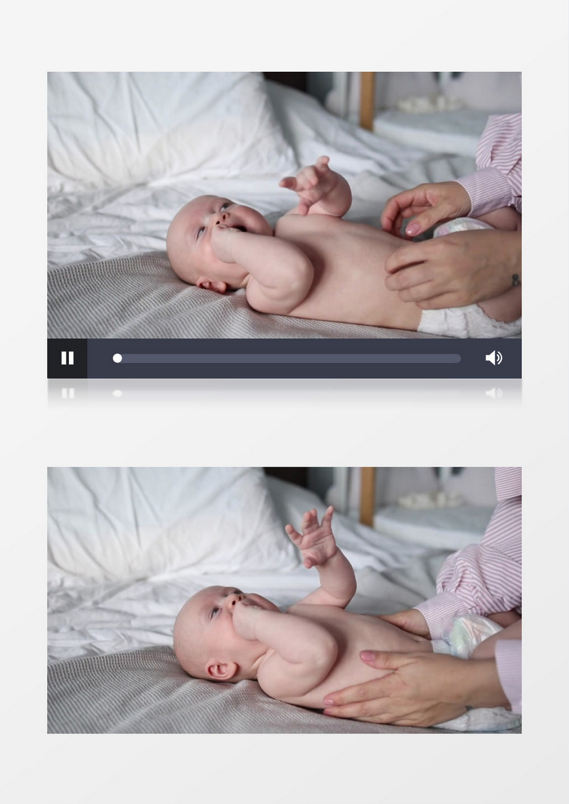 妈妈在给小婴儿做抚触实拍视频素材