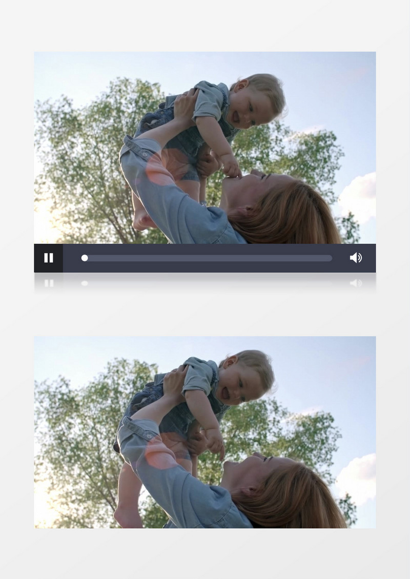 妈妈抱起可爱的宝宝举高高实拍视频素材