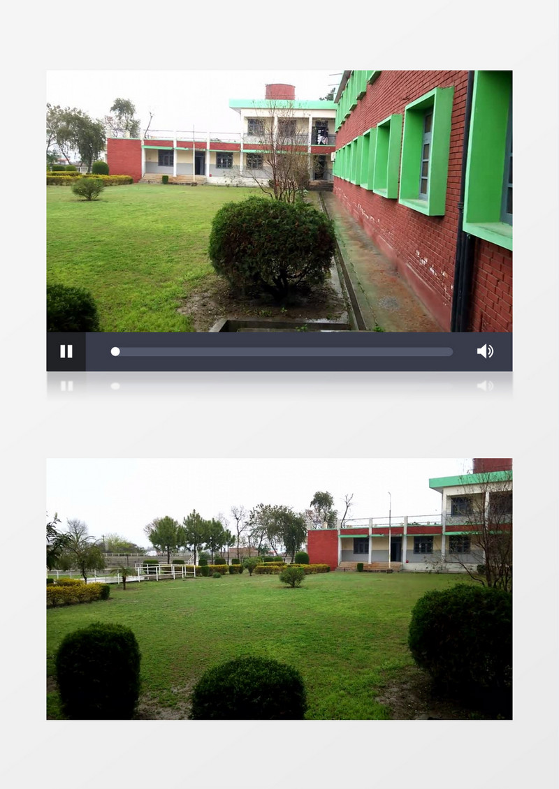 高清实拍被雨水打湿的校园实拍视频素材