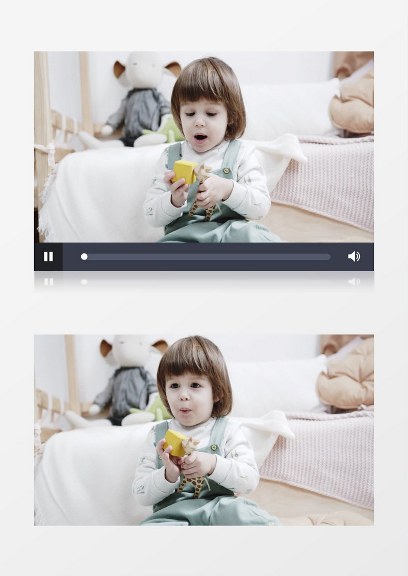 小男孩在玩彩色的木质玩具实拍视频素材