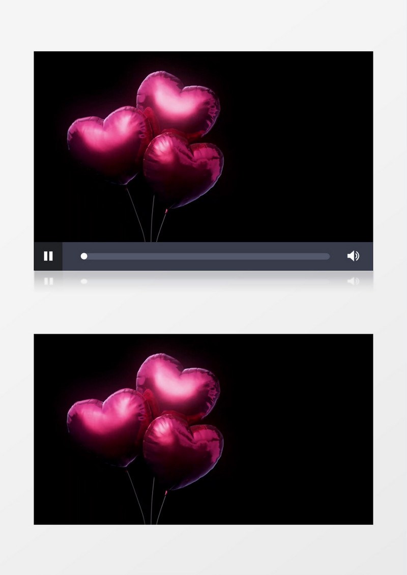 3个粉红色爱心气球缓缓飘起动态视频元素