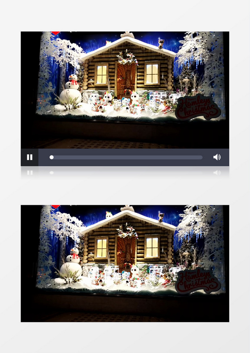 实拍圣诞商店橱窗实拍视频素材