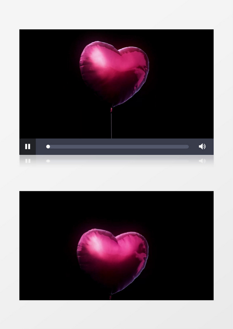 玫红色爱心气球缓缓飘起动态视频元素