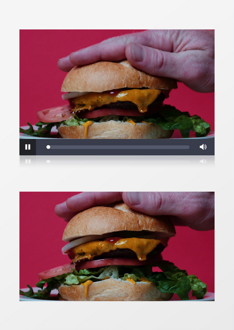 厨师制作汉堡实拍视频素材