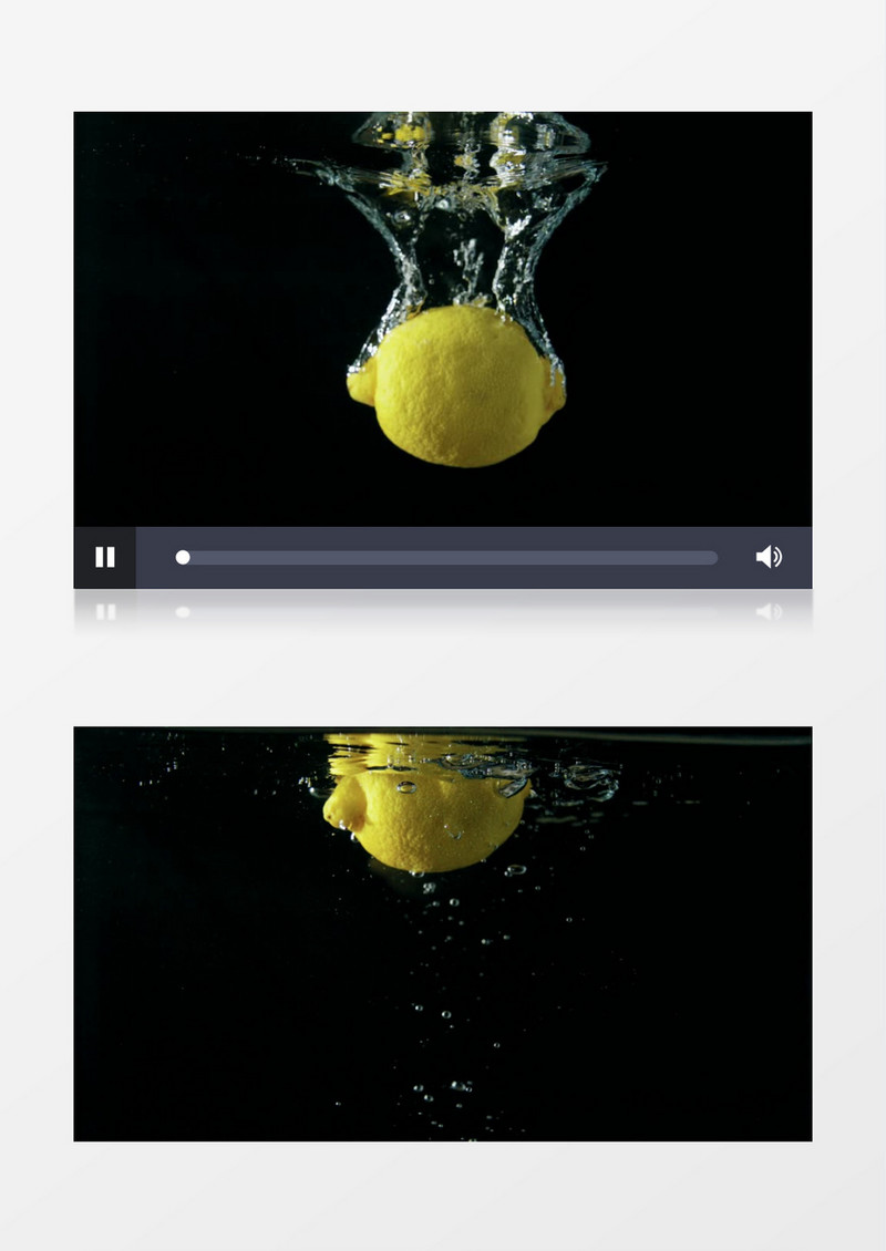 放入水中的黄色柠檬实拍视频素材