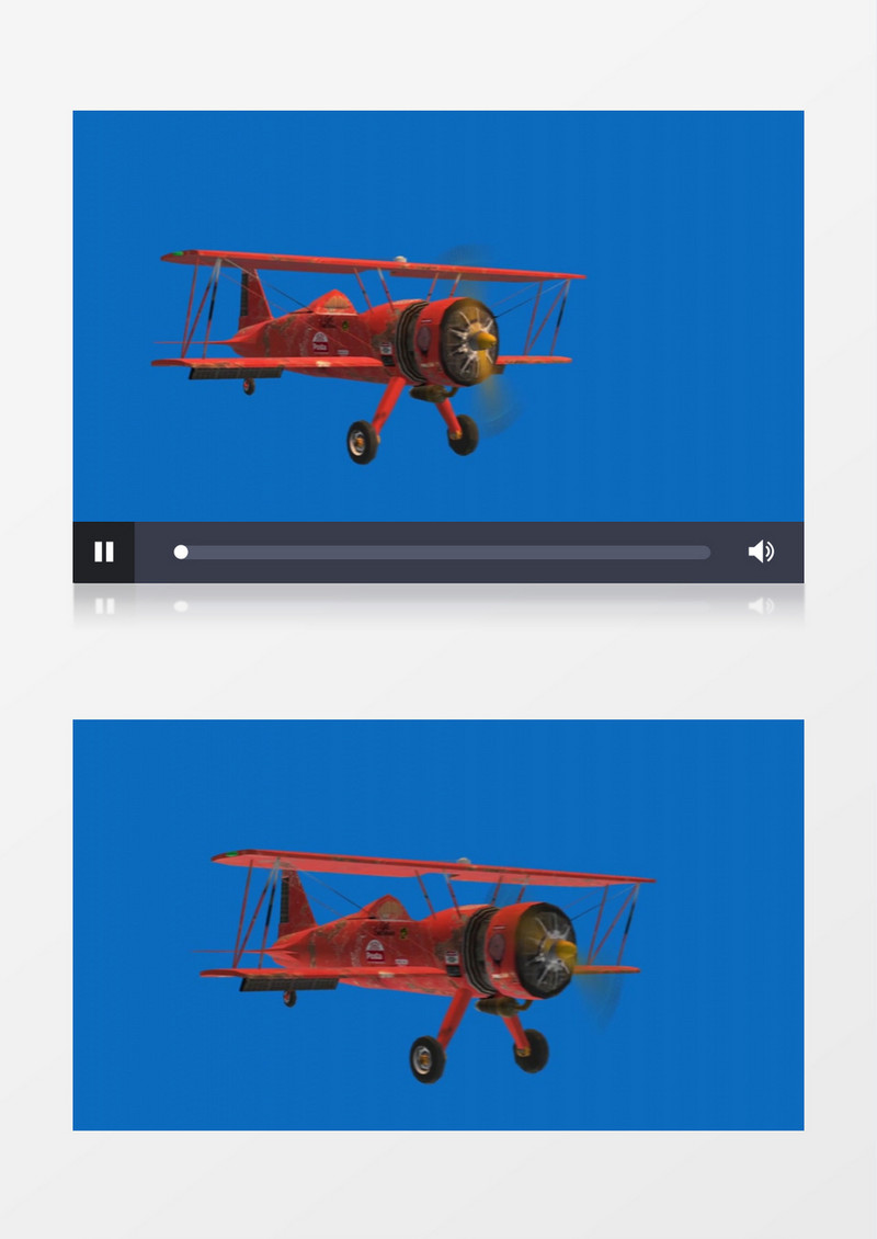 缓缓飞行的红色飞机视频素材