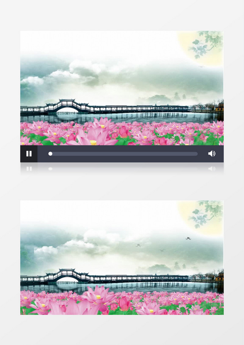 小桥流水中国风背景视频