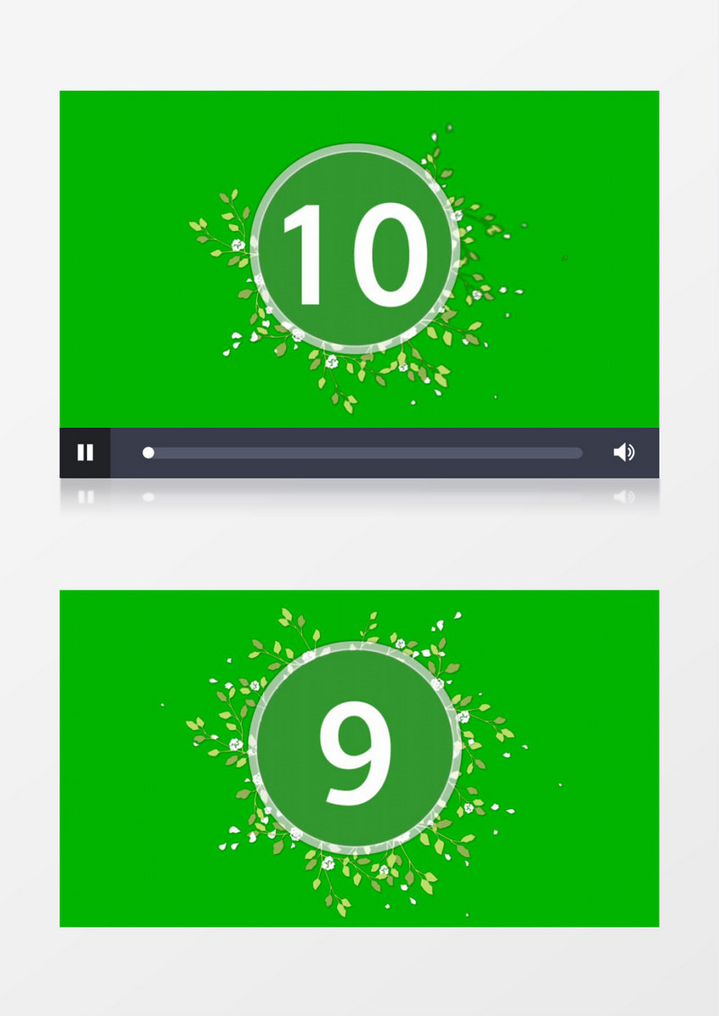 绿色树叶环保十秒倒计时edius视频模板