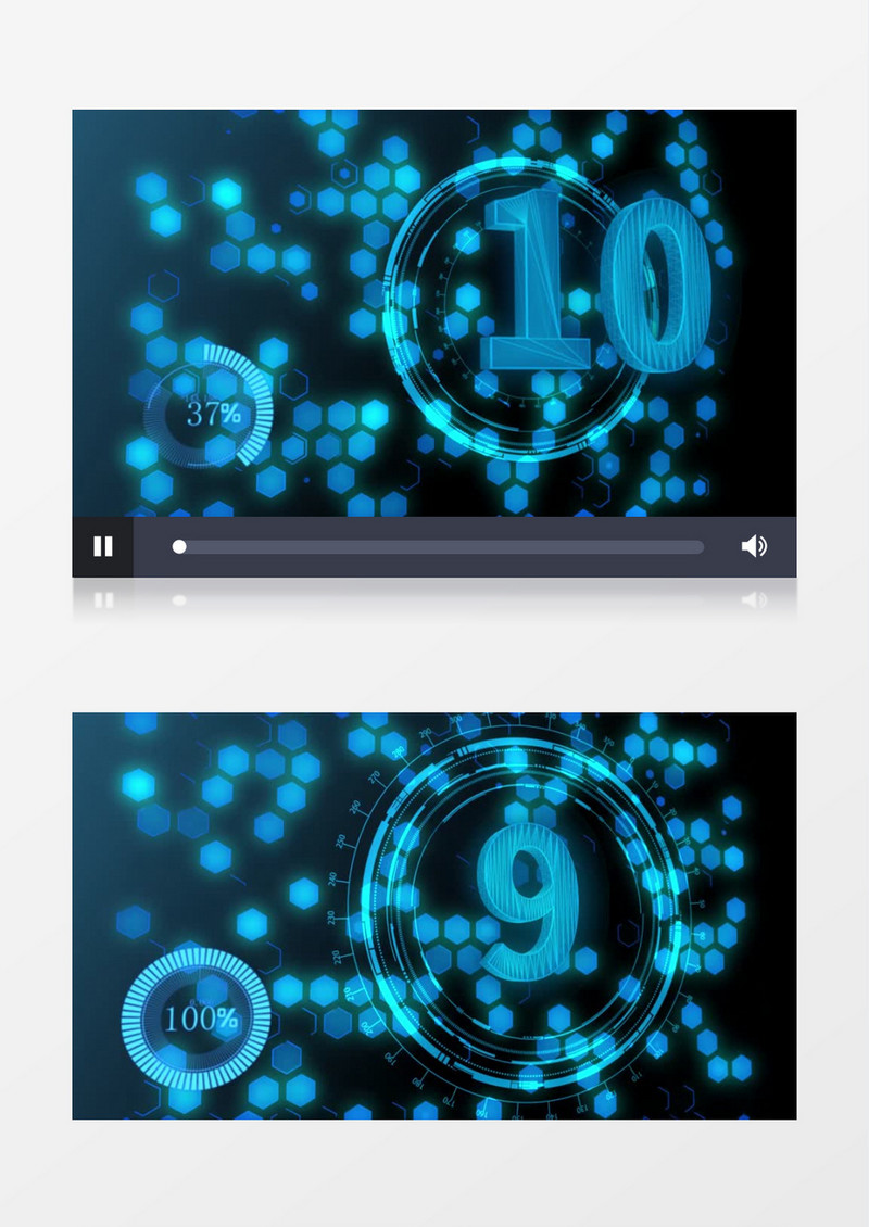 蓝色科技感创意十秒倒计时片头pr视频模板