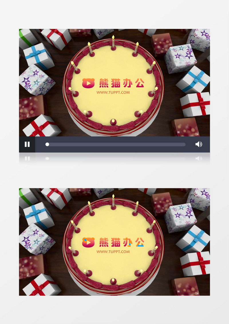 唯美生日蛋糕礼盒遍布LOGO片头PR模板