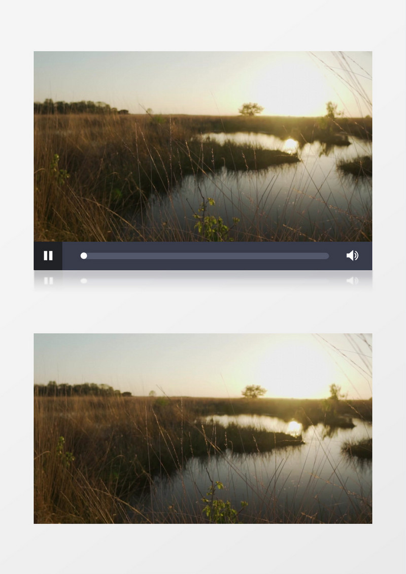 高清实拍阳光大自然草原周围的湖水视频素材
