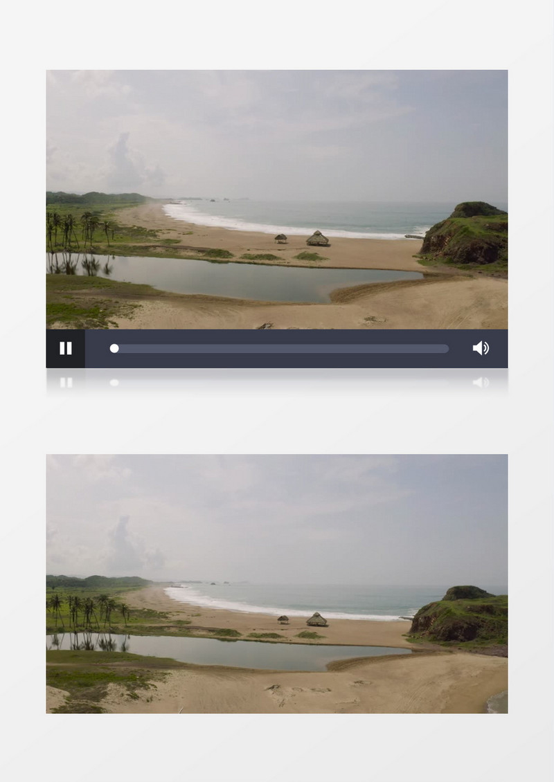 实拍大自然海滩风景视频素材
