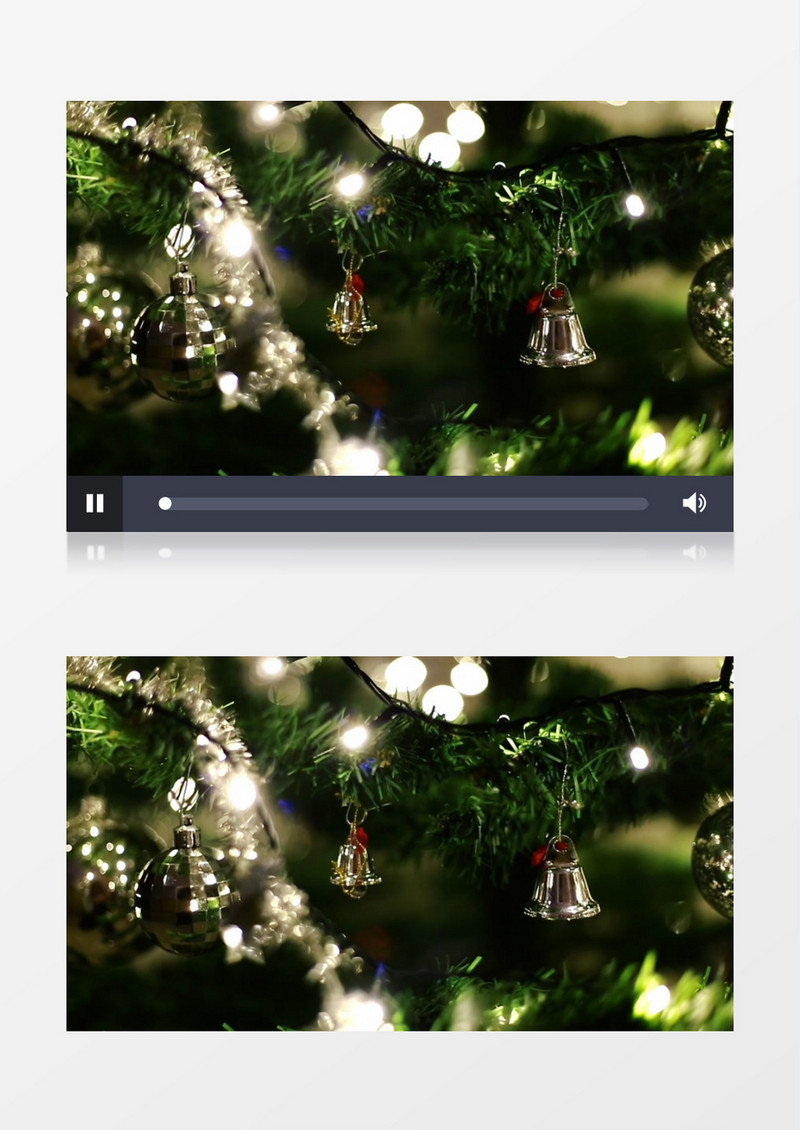 高清近焦实拍圣诞树上的小铃铛实拍视频素材