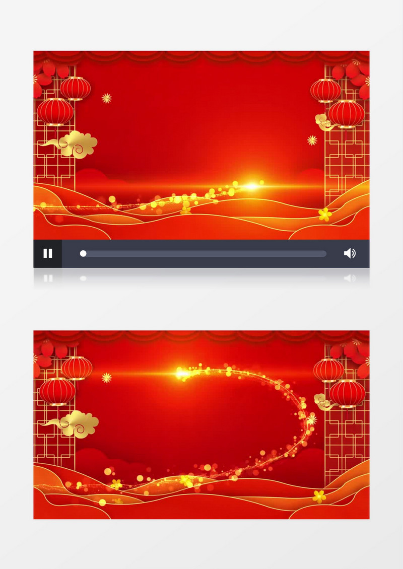 红色喜庆传统节日元旦新年E3D立体金字片头背景视频