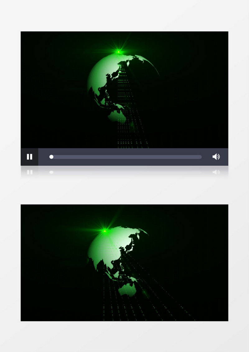 绿色光影粒子地球科技背景视频