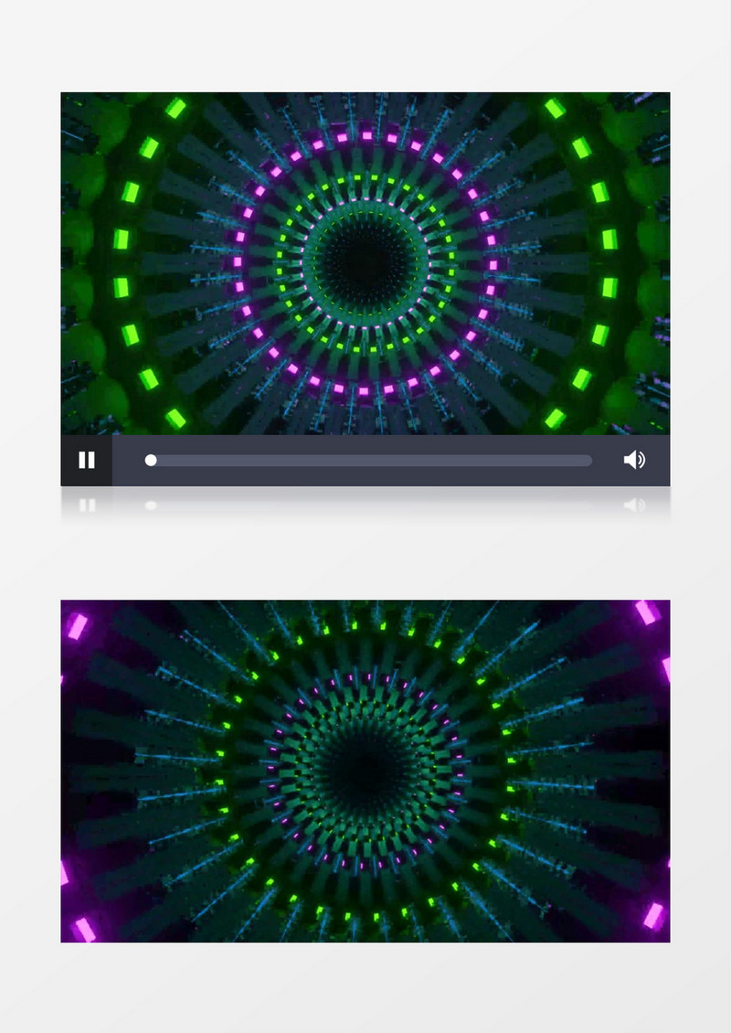 创意多彩环形散发圆环光束背景视频素材有音乐