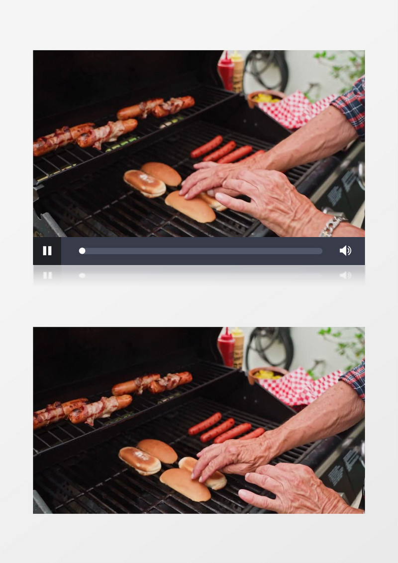 高清实拍厨师在摆放面包进行烤制实拍视频素材