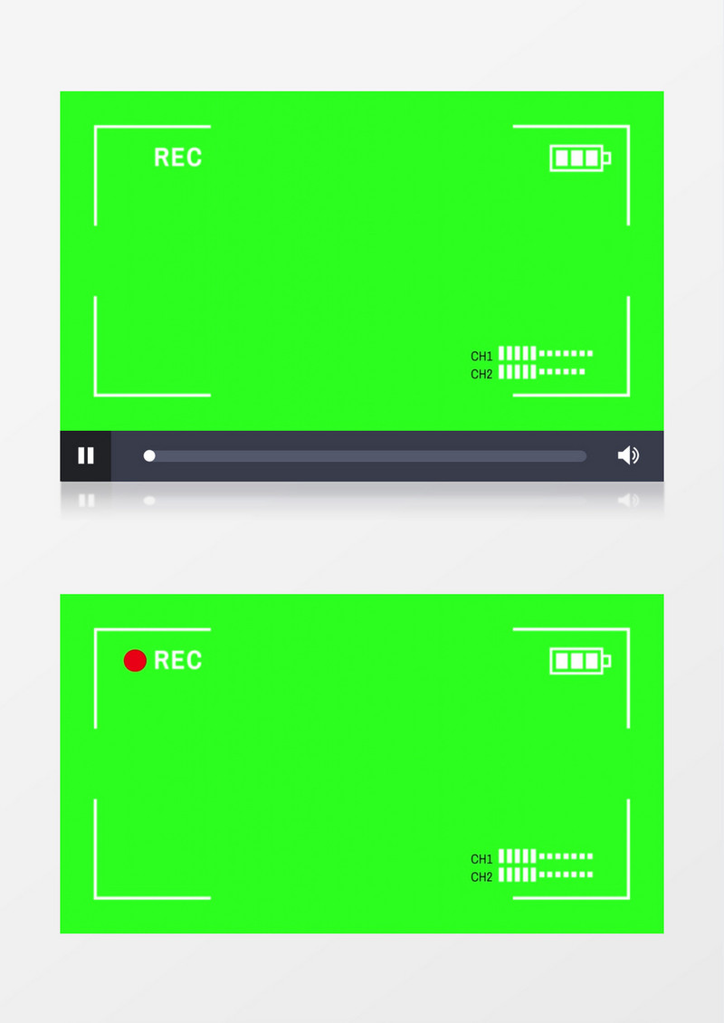 摄像机录像相框取景器绿幕后期素材