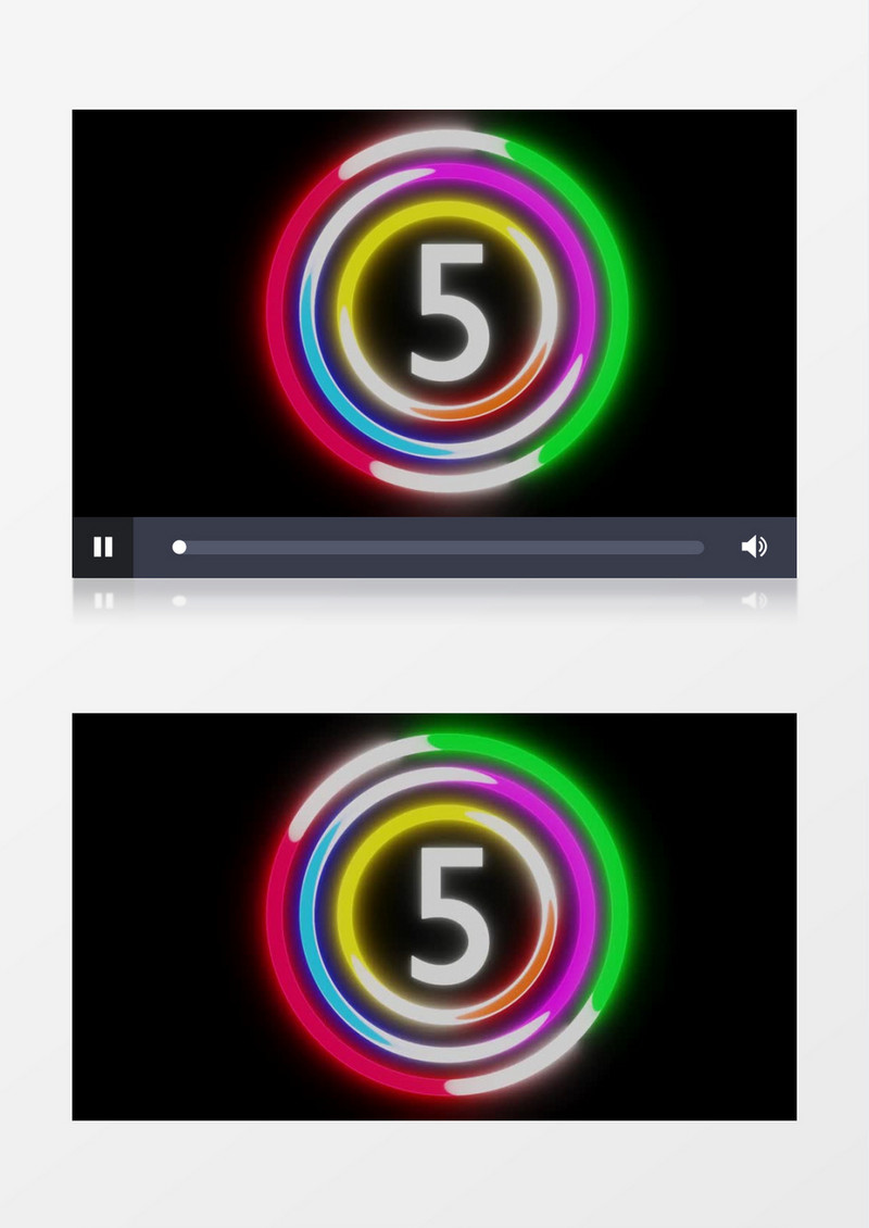 彩色流光渐变五秒倒计时背景视频素材