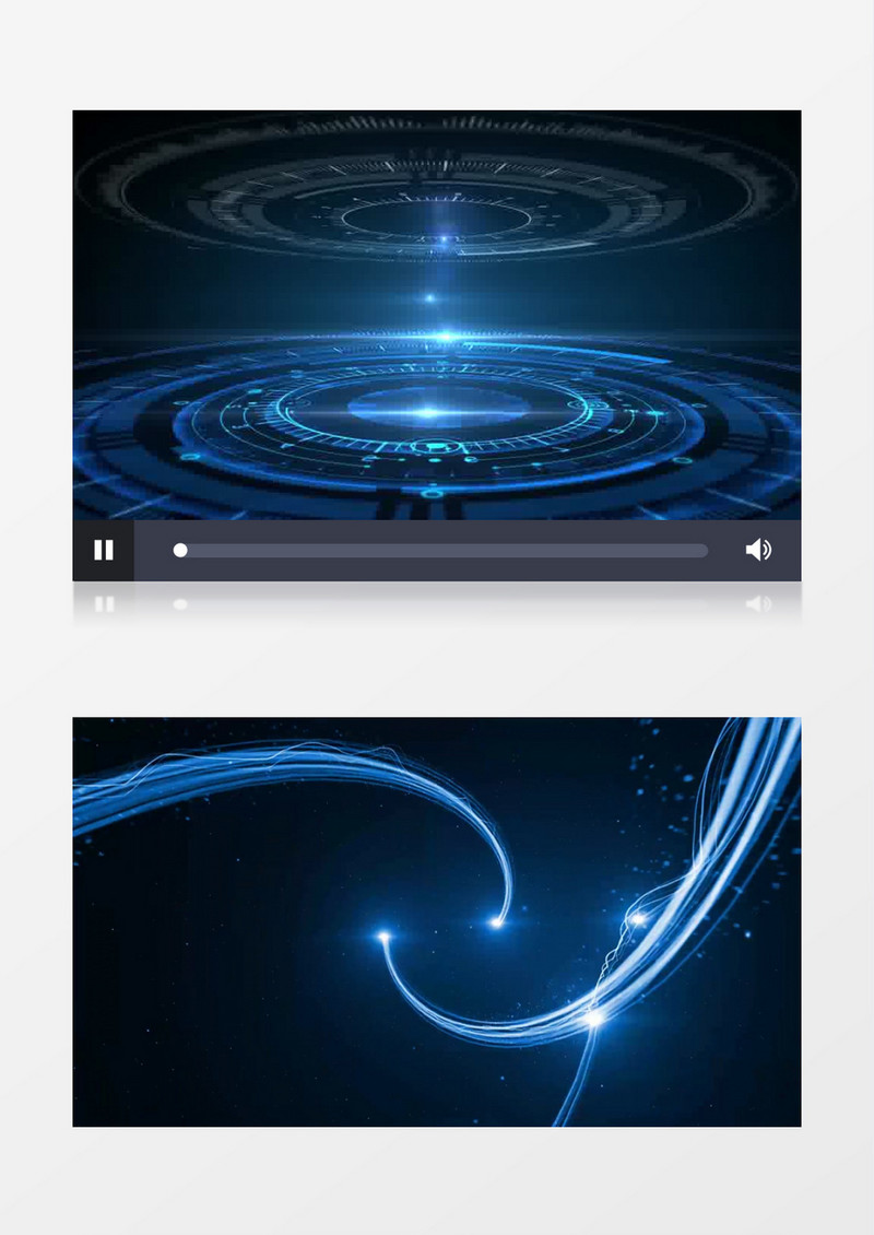 蓝色粒子光线穿梭动态科技背景视频