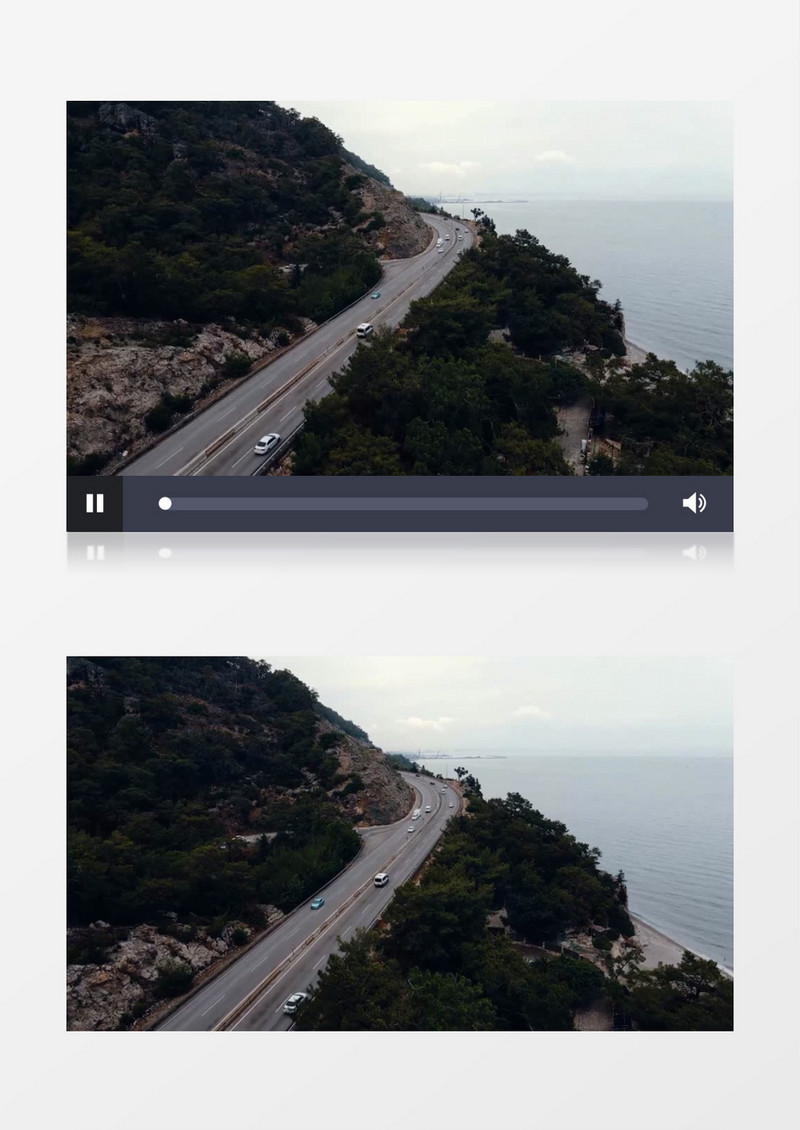海边山脚下的环山公路交通状况实拍视频素材