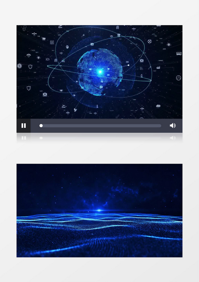 蓝色科技粒子光效穿梭背景视频