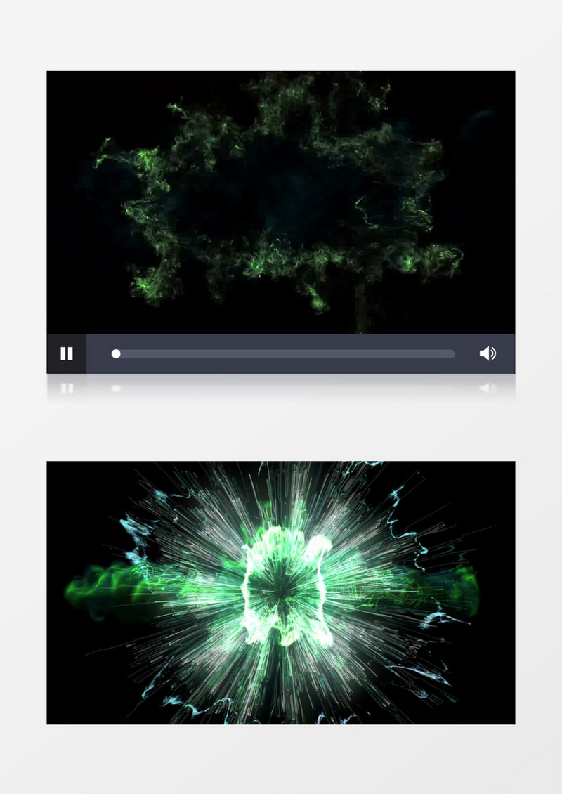 绿色抽象粒子爆炸冲击波动画后期素材 