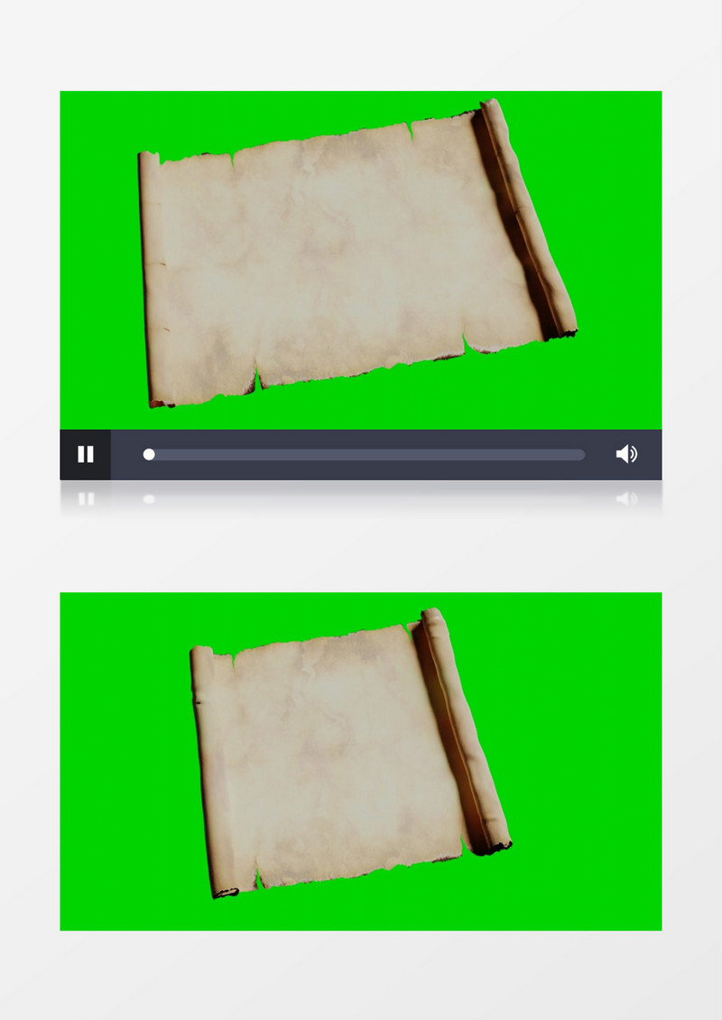 绿背画卷卷轴展开动态视频素材