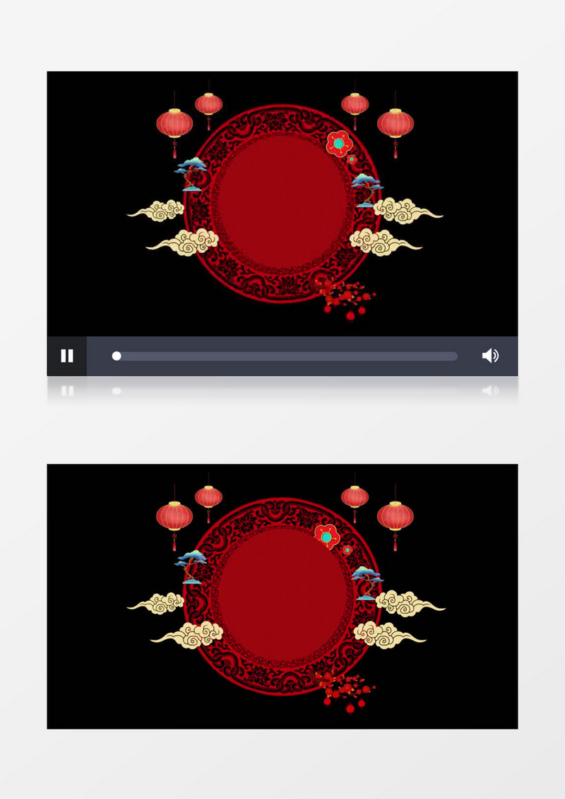 4K中国喜庆红色边框动画元素后期素材