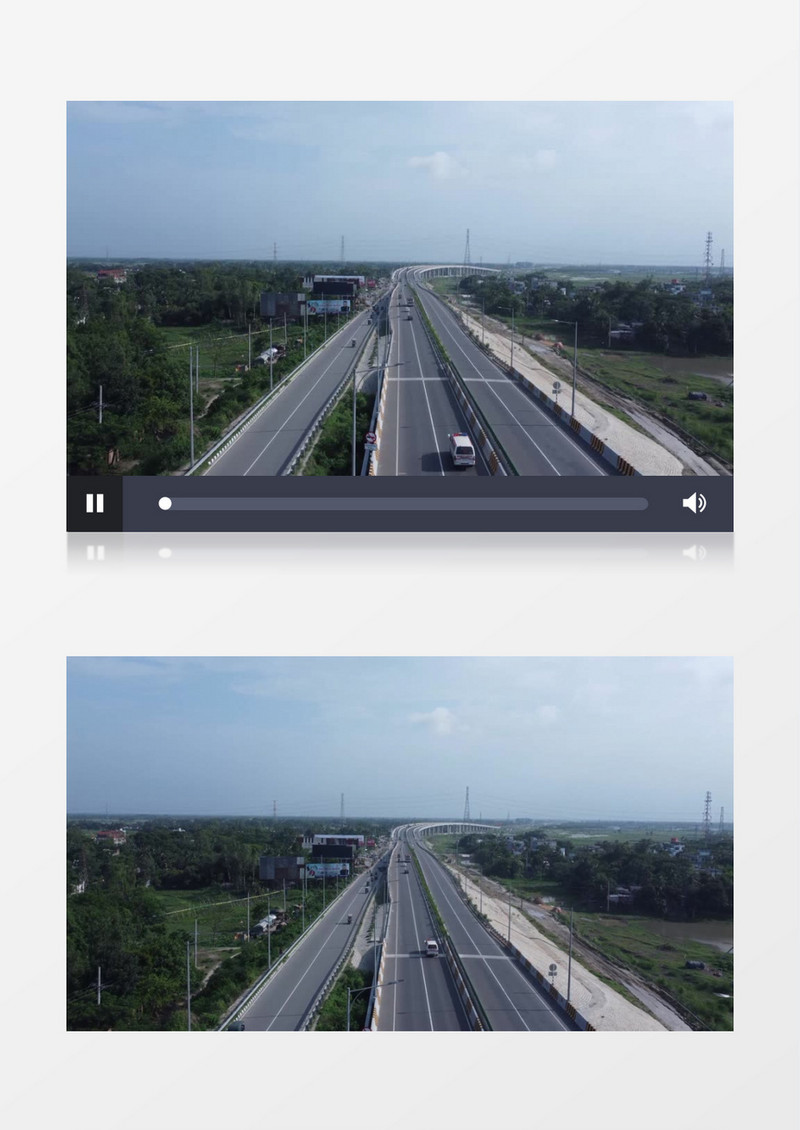 航拍城市道路车辆通行状况实拍视频素材
