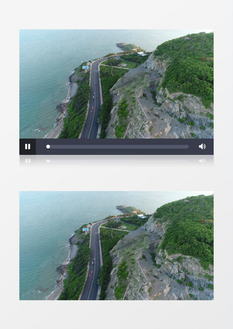 实拍海边的沿海公路景观实拍视频素材