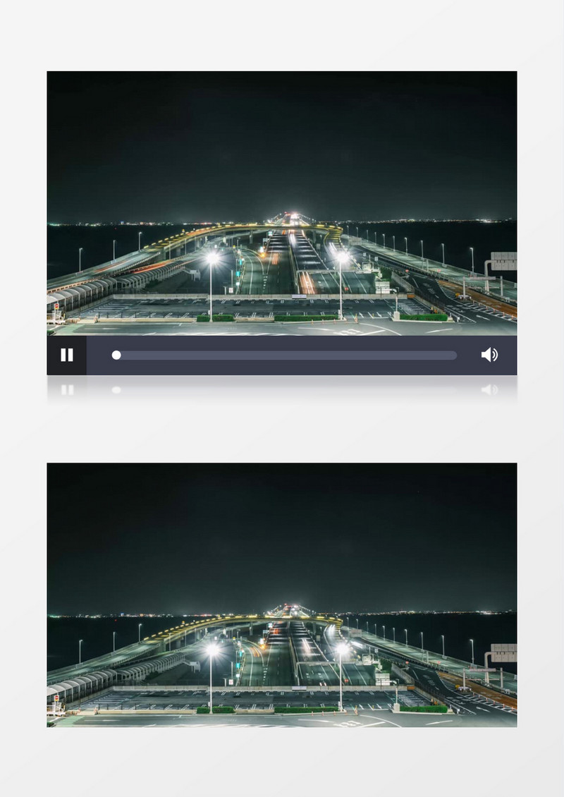 延时拍摄高架桥的车流景象实拍视频素材