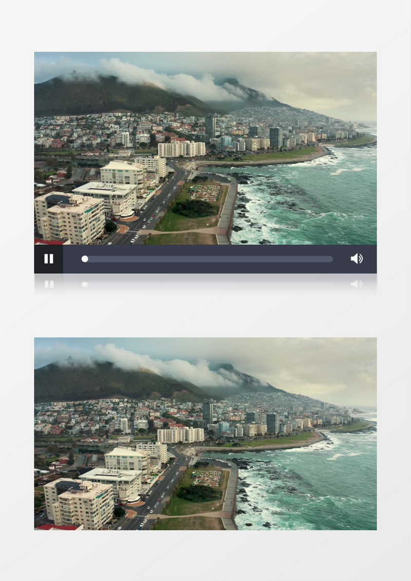 实景拍摄海边小城的城市景观实拍视频素材
