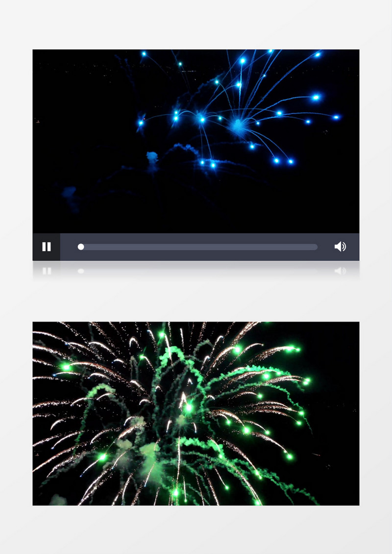 蓝色的烟花绽放在半空中实拍视频素材
