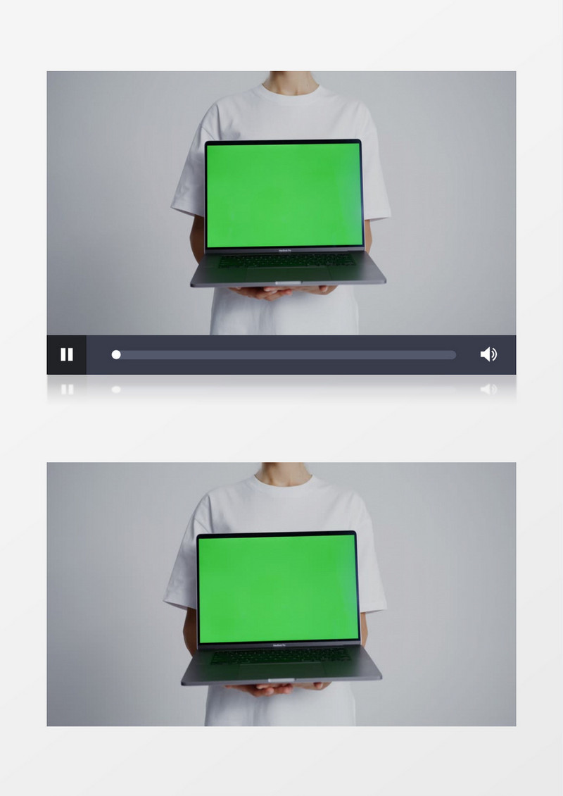 商务人士手持绿幕笔记本视频抠像素材