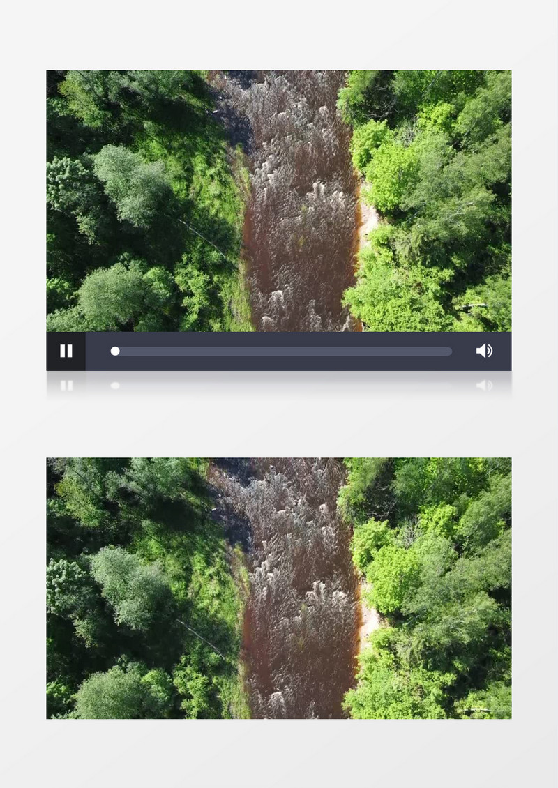 实拍森林中间的河水在不断流淌实拍视频素材