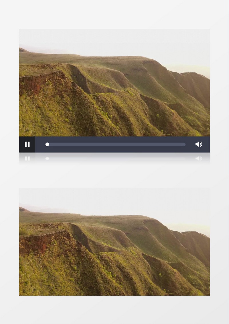 陡壁上长满嫩绿的小草实拍视频素材