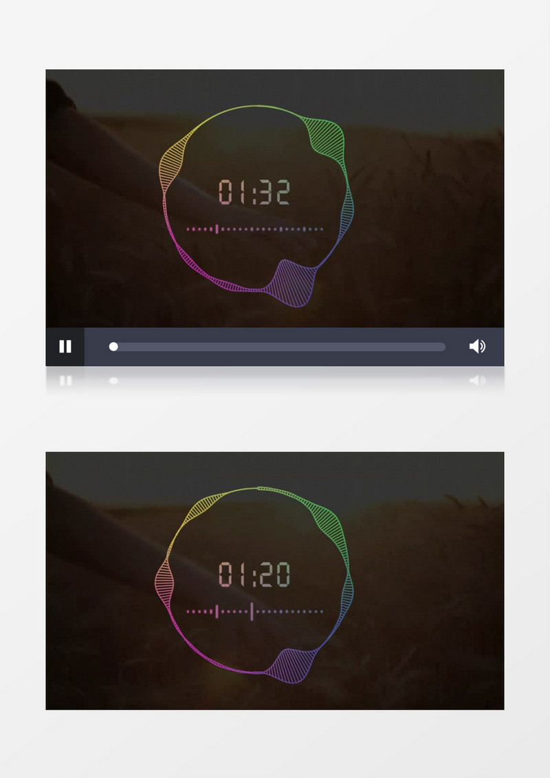 彩色渐变可视化音频AE视频模板