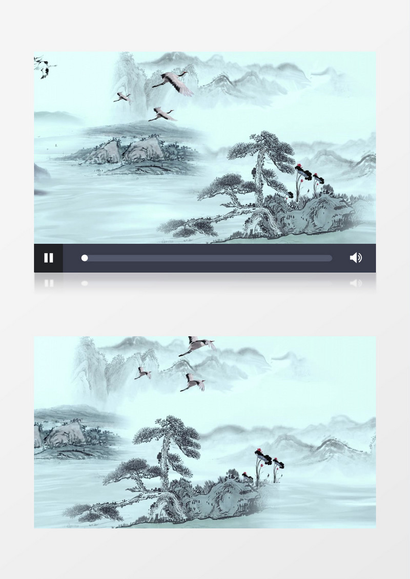 中国古风水墨粒子背景视频