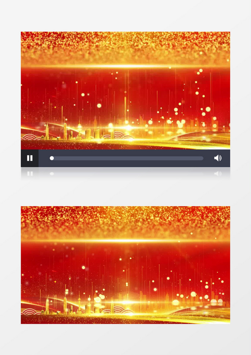 大气红色背景金色建筑剪影舞台背景视频