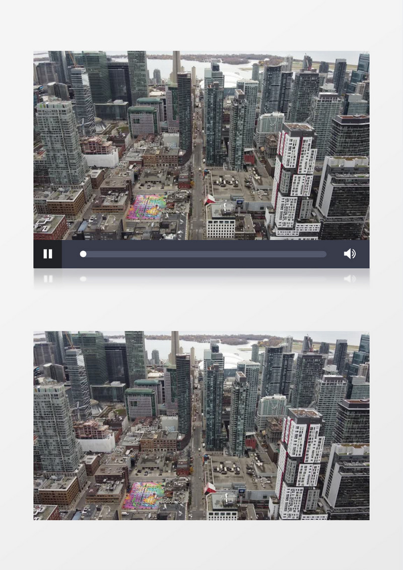 无人机拍摄城市俯瞰景观实拍视频素材