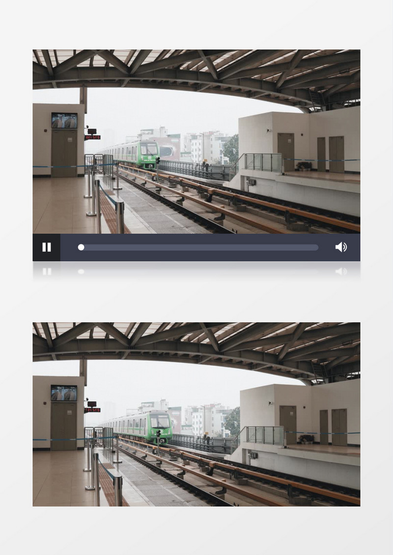 火车缓缓行驶通过站台实拍视频素材