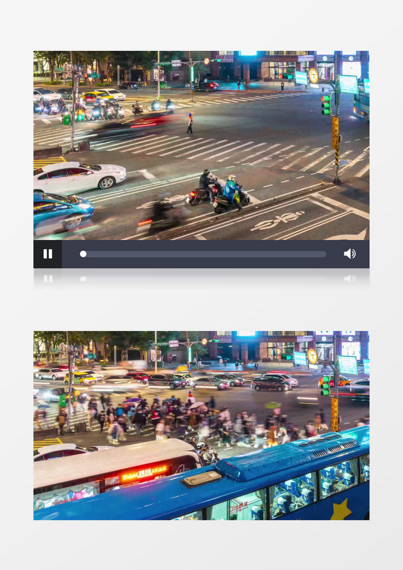城市街口的车流景观实拍视频素材
