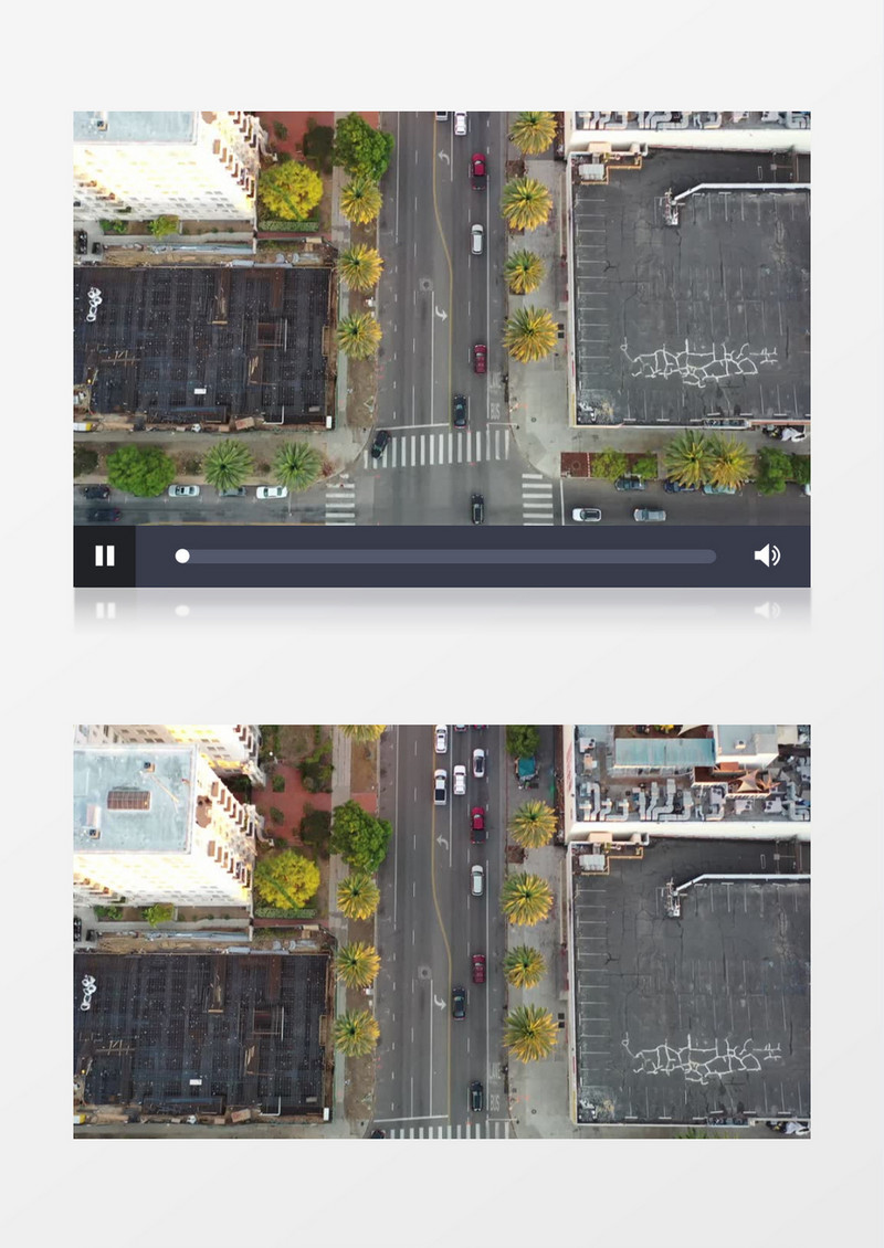俯拍城市道路车辆有序通行实拍视频素材