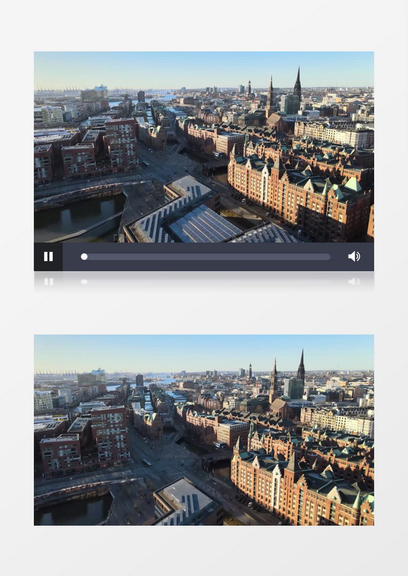 俯拍城市建筑和交通状况实拍视频素材