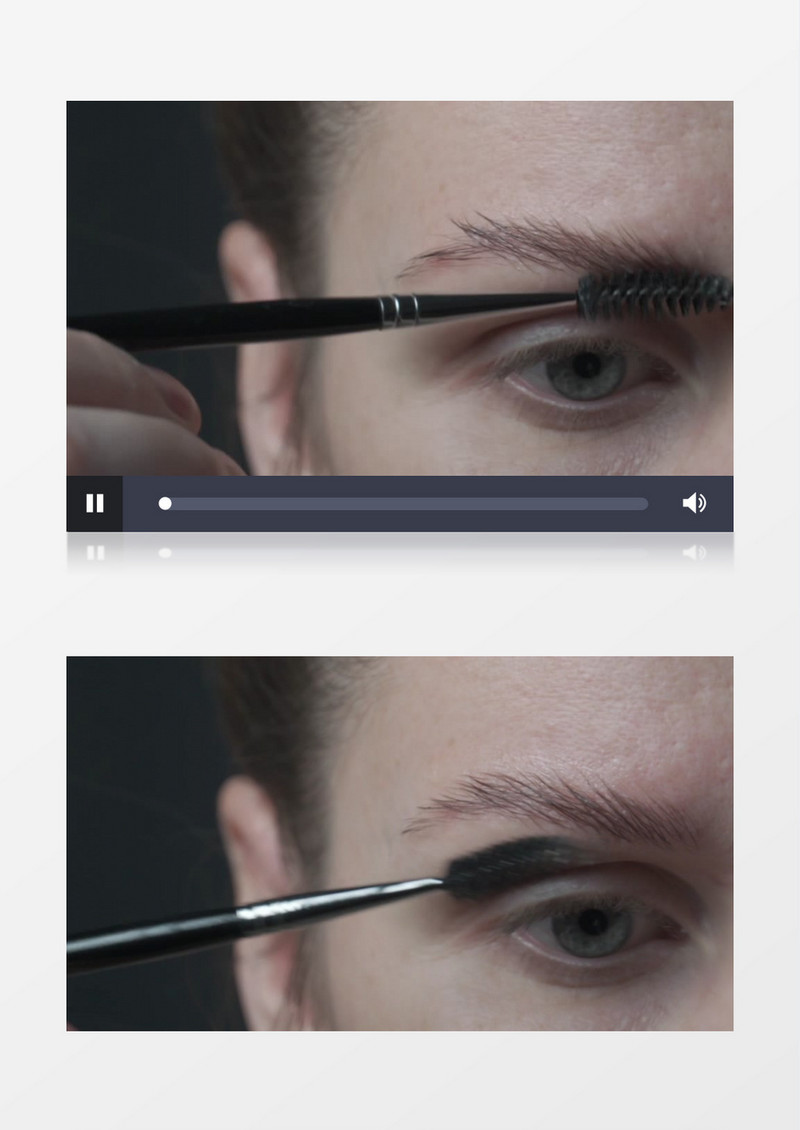 特写镜头一个女人在刷眉毛实拍视频素材
