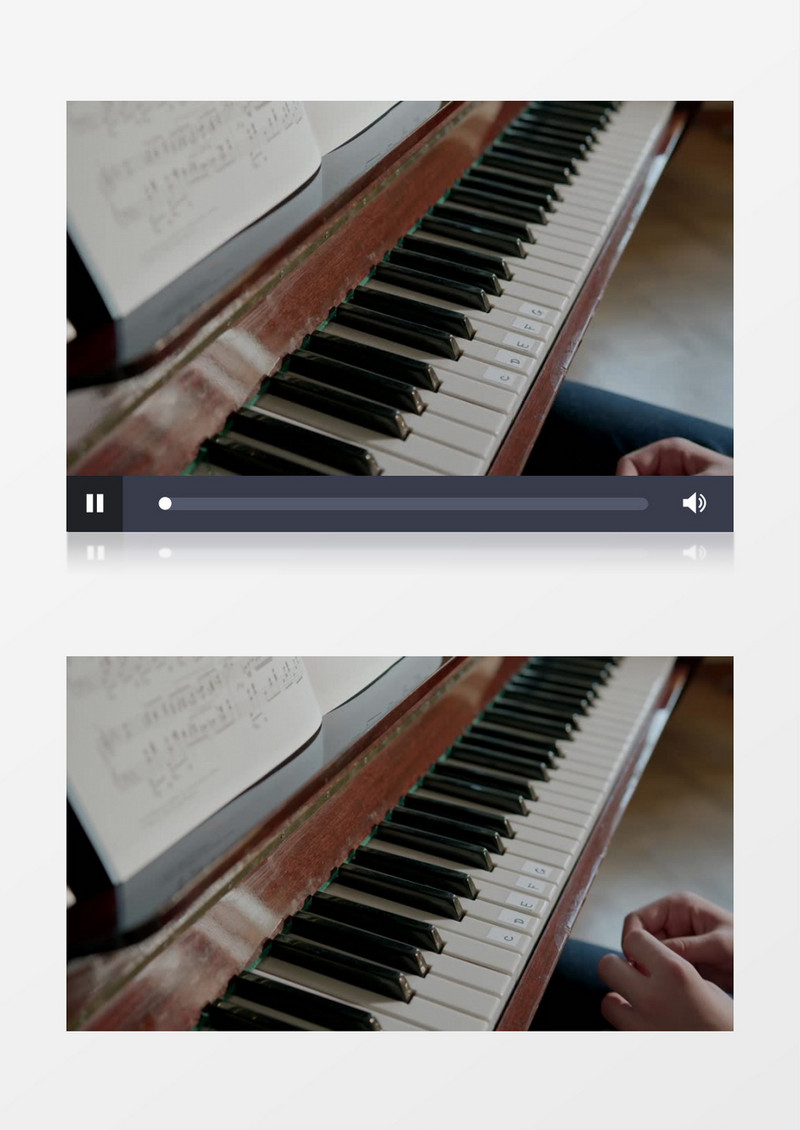 男孩在弹奏钢琴实拍视频素材