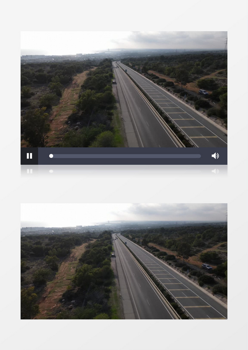 航拍高速公路的车流状况实拍视频素材