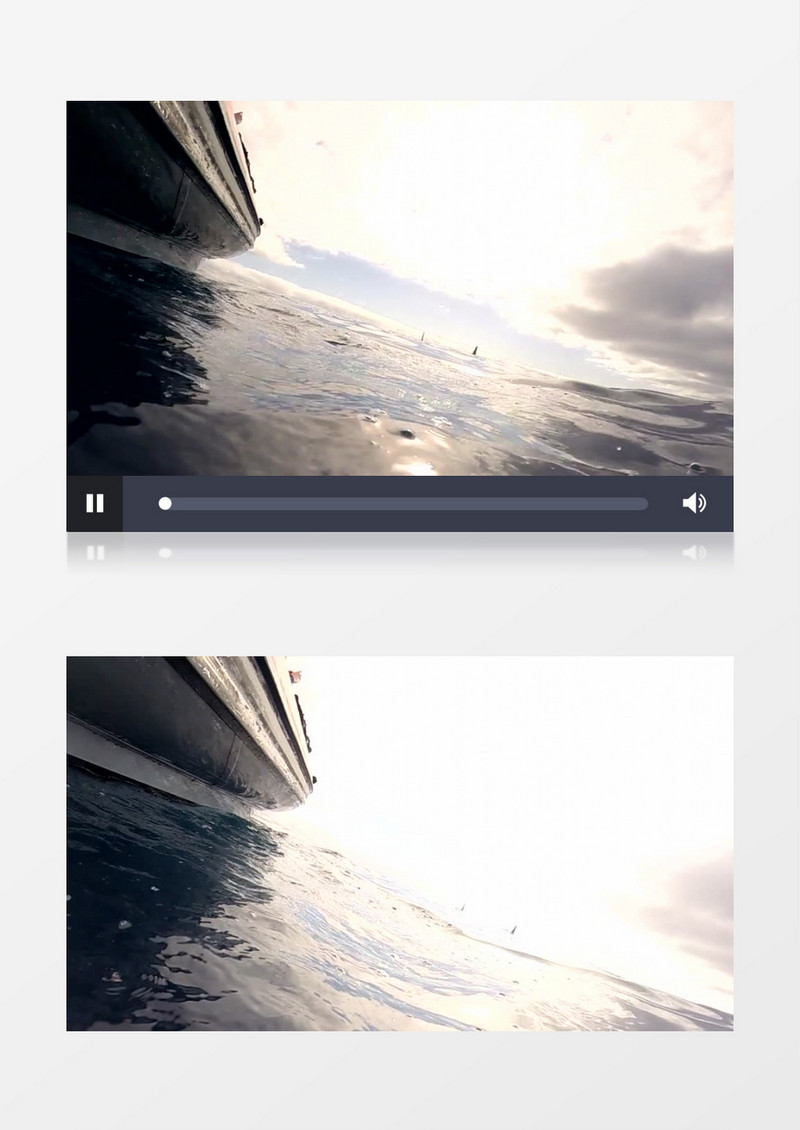 实拍海平面下的海水形态实拍视频素材